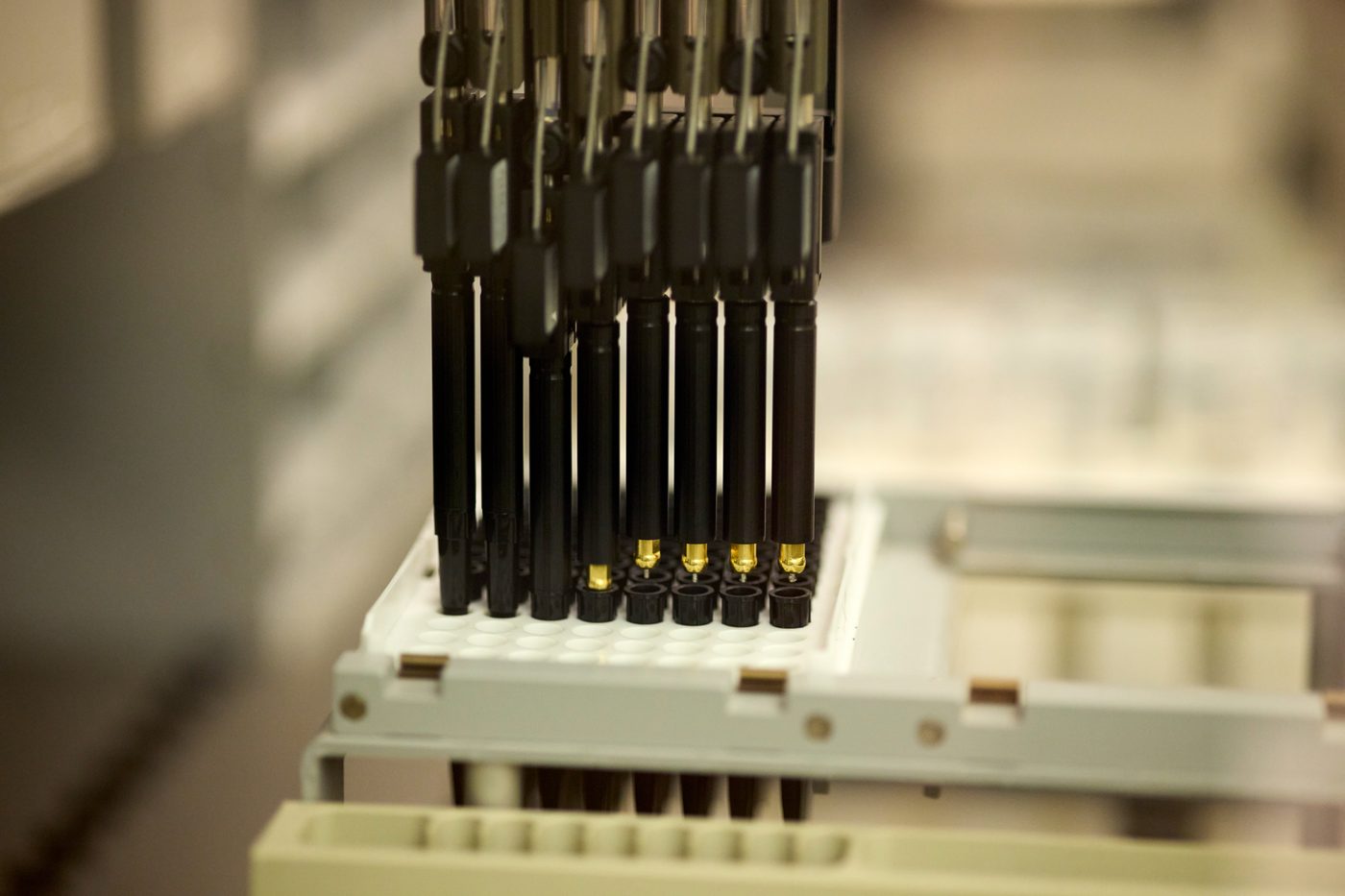 Automated multi-channel pipetting system used for high-throughput sample processing